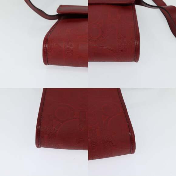 DIOR Trotter Canvas Shoulder Bag Red Gold - Picture 10 of 12